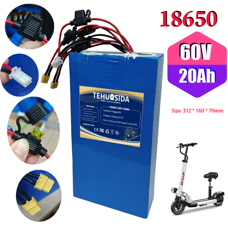 60V 20Ah 18650 16S6P Lithium B - 60V 50Ah Electric Scooter Battery ulasan dan harga